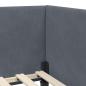 Preview: Eckbettgestell Dunkelgrau 80 x 200 cm Samt und engineered Holz