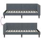 Preview: Eckbettgestell Dunkelgrau 80 x 200 cm Samt und engineered Holz