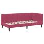 Preview: Eckbettgestell Weinrot 80 x 200 cm Samt und engineered Holz