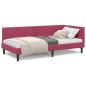 Preview: Eckbettgestell Weinrot 80 x 200 cm Samt und engineered Holz