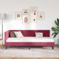 Preview: Eckbettgestell Weinrot 80 x 200 cm Samt und engineered Holz