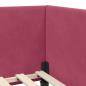 Preview: Eckbettgestell Weinrot 80 x 200 cm Samt und engineered Holz