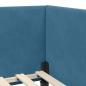 Preview: Eckbettgestell Blau 100 x 200 cm Samt und engineered Holz