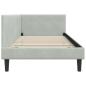 Preview: Eckbettgestell Hellgrau 100 x 200 cm Samt und engineered Holz