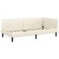 Preview: Eckbettgestell Creme 100 x 200 cm Samt und engineered Holz