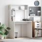 Preview: ARDEBO.de - Schreibtisch mit Regal Weiß 91 x 50 x 149 cm Holzwerkstoff