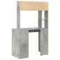Preview: Schreibtisch mit Regal Betongrau 91 x 50 x 149 cm Holzwerkstoff