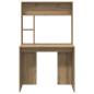 Preview: Schreibtisch Eiche handwerklich 91 x 50 x 149 cm Holzwerkstoff