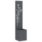 Preview: Garten Sichtschutz-Leinwand Floral Anthrazit 32 x 140 cm
