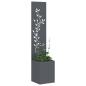 Preview: Garten Sichtschutz-Leinwand Floral Anthrazit 32 x 140 cm