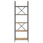 Preview: Regal Eiche handwerklich 60 x 30 x 183 cm Holzwerkstoff