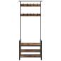 Preview: Kleiderständer Räuchereiche 75 x 34 x 184 cm Holzwerkstoff