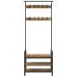 Preview: Kleiderständer mit Regal Altholz 75 x 34 x 184 cm Holzwerkstoff