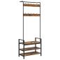 Preview: Kleiderständer mit Regal Altholz 75 x 34 x 184 cm Holzwerkstoff