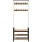 Preview: Kleiderständer mit Regal Eiche handwerklich 75 x 34 x 184 cm