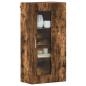 Preview: Wandmontierter Schrank mit Regal Räuchereiche 55 x 29 x 100 cm