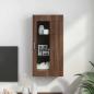 Preview: Wandmontierter Schrank mit Regal Braune Eiche 55 x 29 x 100 cm