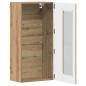 Preview: Wandmontierter Schrank Eiche handwerklich 55 x 29 x 100 cm