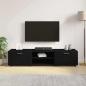 Preview: TV-Schränk mit Regal Schwarz 150 x 39 x 30 cm Holzwerkstoff