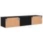 Preview: TV-Schränk mit Regal Schwarz 150 x 39 x 30 cm Holzwerkstoff