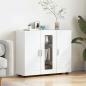 Preview: ARDEBO.de - Sideboard mit Regal Weiß 55.5 x 29 x 100 cm Holzwerkstoff