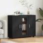 Preview: ARDEBO.de - Sideboard mit Regal Schwarz 55.5 x 29 x 100 cm Holzwerkstoff