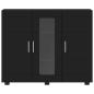 Preview: Sideboard mit Regal Schwarz 55.5 x 29 x 100 cm Holzwerkstoff