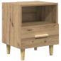 Preview: Nachttisch Eiche handwerklich 40 x 35 x 47,5 cm Holzwerkstoff