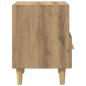 Preview: Nachttisch Eiche handwerklich 40 x 35 x 47,5 cm Holzwerkstoff