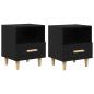 Preview: Nachttisch 2 pcs Schwarze Eiche 40 x 35 x 47,5 cm Holzwerkstoff