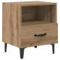 Preview: Nachttisch Eiche handwerklich 40 x 35 x 47,5 cm Holzwerkstoff