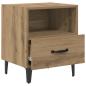 Preview: Nachttisch Eiche handwerklich 40 x 35 x 47,5 cm Holzwerkstoff
