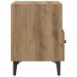 Preview: Nachttisch Eiche handwerklich 40 x 35 x 47,5 cm Holzwerkstoff