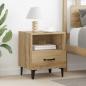 Preview: ARDEBO.de - Nachttisch 2 pcs Eiche handwerklich 40 x 35 x 47,5 cm