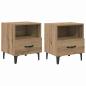 Preview: Nachttisch 2 pcs Eiche handwerklich 40 x 35 x 47,5 cm