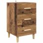 Preview: Nachttisch mit Schubladen Altholz 40 x 40 x 66 cm Holzwerkstoff