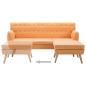 Preview: Sofa L-Form Stoff 171,5x138x81,5 cm Orange