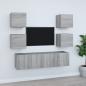 Preview: ARDEBO.de - 6-tlg. TV-Schrank-Set Grau Sonoma Holzwerkstoff