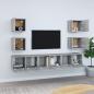 Preview: 7-tlg. TV-Schrank-Set Grau Sonoma Holzwerkstoff