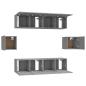Preview: 6-tlg. TV-Schrank-Set Grau Sonoma Holzwerkstoff