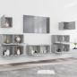 Preview: 7-tlg. TV-Schrank-Set Grau Sonoma Holzwerkstoff