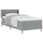 Preview: Boxspringbett mit Matratze Hellgrau 90 x 190 cm Stoff