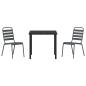 Preview: Garten Essgruppe 3 pcs Dunkelgrau Stahl