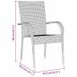 Preview: Garten Essgruppe 3 pcs Grau Pulverbeschichteter Stahl