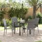 Preview: ARDEBO.de - Garten Essgruppe 5 pcs Grau Poly Rattan