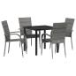 Preview: Garten Essgruppe 5 pcs Grau Poly Rattan