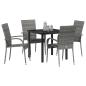 Preview: Garten Essgruppe 5 pcs Grau Poly Rattan
