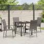 Preview: Garten Essgruppe 5 pcs Grau Poly Rattan