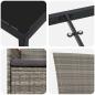 Preview: Garten Essgruppe mit Kissen 3 pcs Grau Poly Rattan