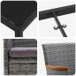 Preview: Garten Essgruppe mit Kissen 5 pcs Grau Poly Rattan